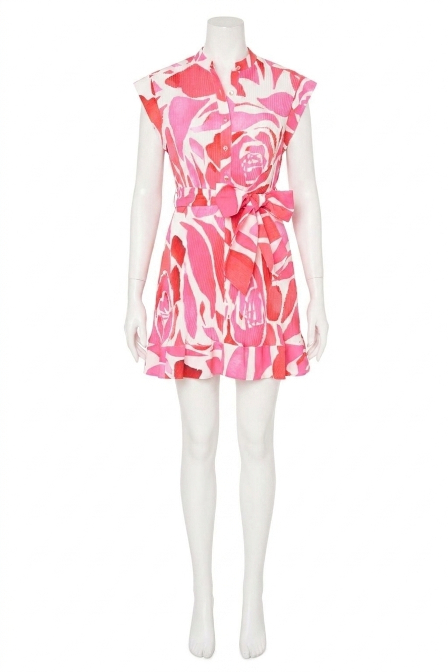 NEW MILLY joan dream rose pleated mini dress in magenta